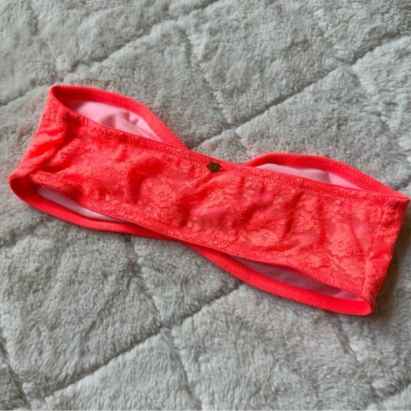 Victoria Secret PINK | Coral Lined Lace Bralette / Bandeau | Size Extra Small - Picture 5 of 15